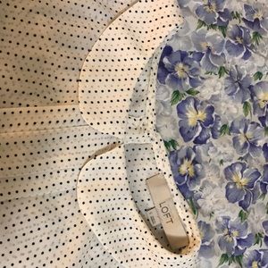 Peter Pan collar polka dot Loft shirt; perfect under a suit or with dress pants